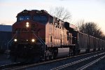 Loaded coal train restarts its trip east after meeting the two Amtraks